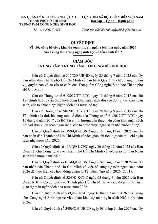 178 QĐ CNSH, Công khai thu chi NSNN hình ảnh 0